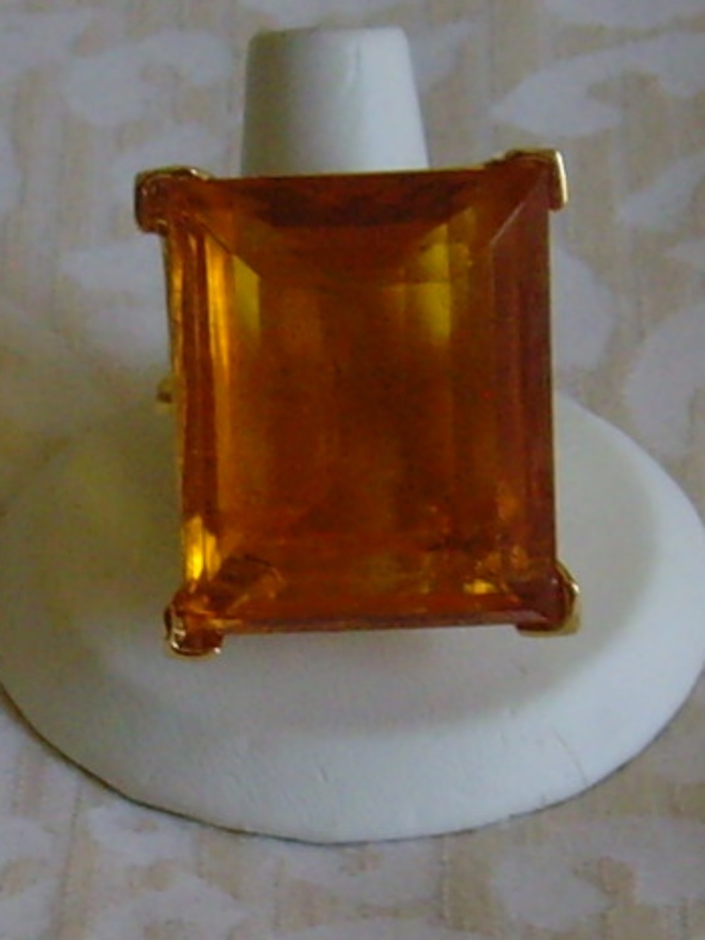 Kenneth J Lane (KJL) RARE Vintage Faux Topaz Colored Stone Ring (Adjustable) - Picture 2 of 14